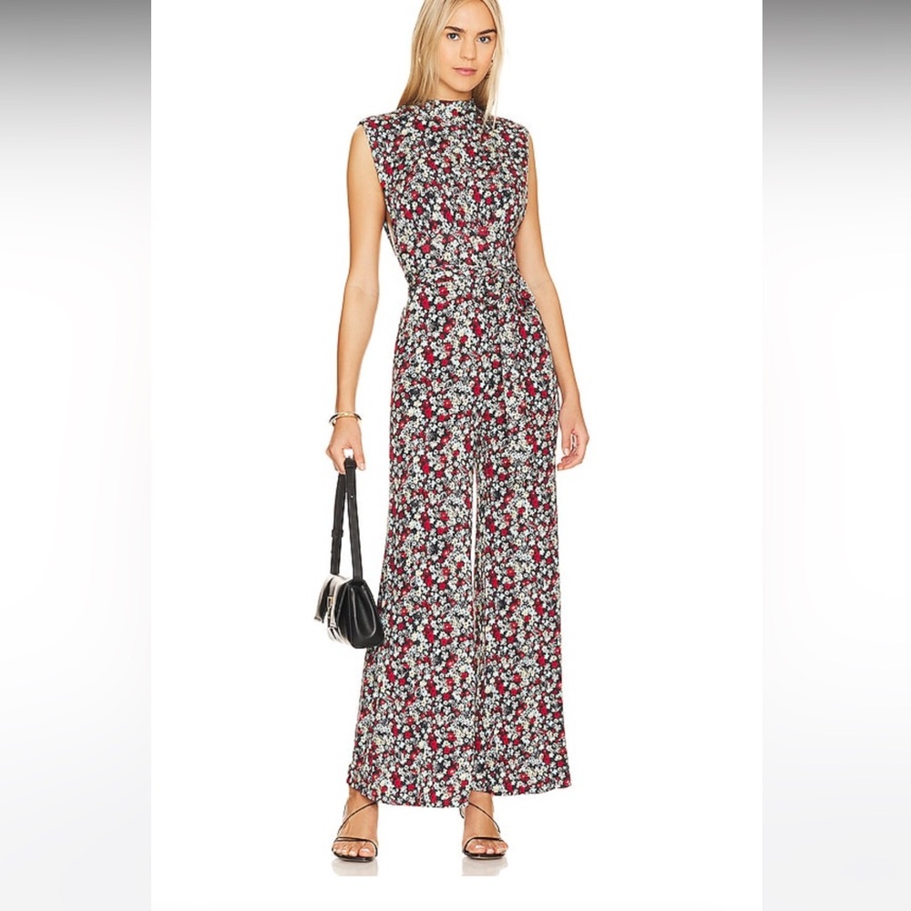 4. Free People Vibe Check One Piece in Black Ditsy Shell - Picture 3 of 4